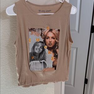 By Ally Stone Women's Tan Graphic Tank Top